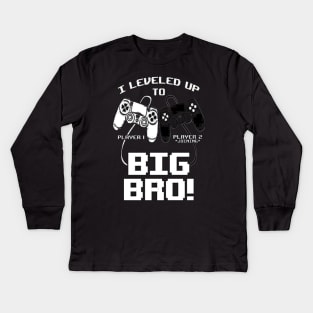 I Leveled Up To Big Bro Kids Long Sleeve T-Shirt